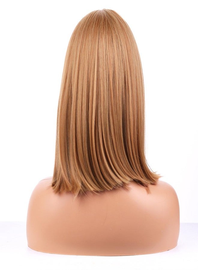 MAGQOO Strawberry Blonde Wig Women Short Straight Strawberry Bob Wig with Side Bangs Halloween Costume Cosplay Wigs - Image 5